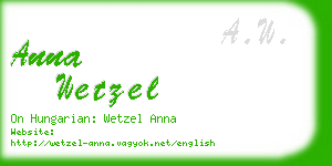 anna wetzel business card